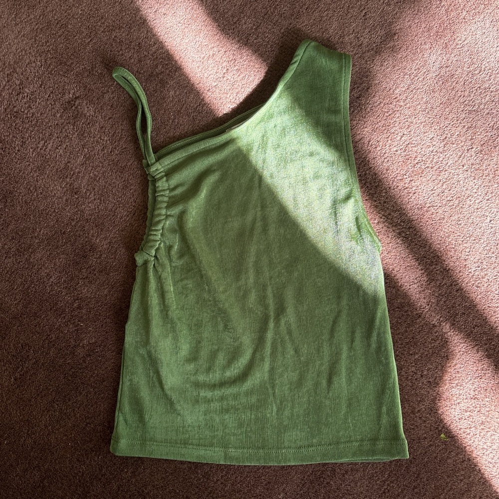 Mango Green One-Shoulder Top